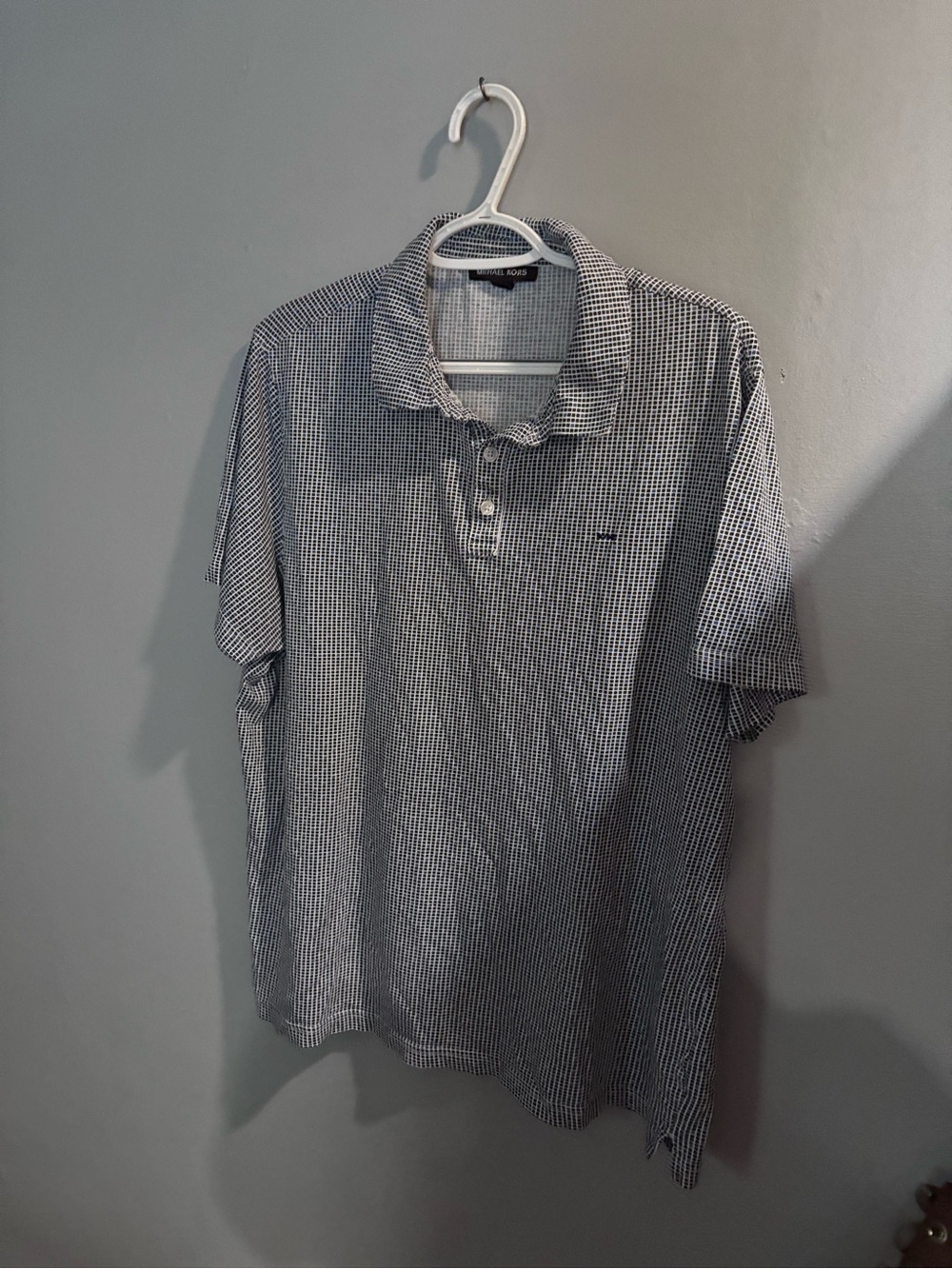 Michael Kors black white and blue golf polo